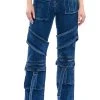 TOO COOL CARGO HIGH WAISTED JEANS 1 TOO COOL CARGO HIGH WAISTED JEANS -akira shop too cool cargo high waisted jeans medium blue denim 1 1