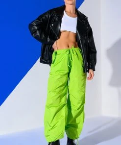 TOO LEGIT WIDE LEG CARGO PANTS 13 TOO LEGIT WIDE LEG CARGO PANTS -akira shop too legit wide leg cargo pants in lime lime 3 3