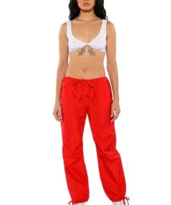 TOO LEGIT WIDE LEG CARGO PANTS -akira shop too legit wide leg cargo pants red 3 3