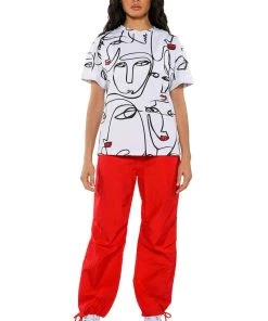 TOO LEGIT WIDE LEG CARGO PANTS -akira shop too legit wide leg cargo pants red 5 5