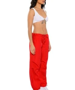TOO LEGIT WIDE LEG CARGO PANTS -akira shop too legit wide leg cargo pants red 6 6