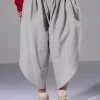 TRE CHIC CROPPED OVERSIZED PANTS -akira shop tre chic cropped oversized pants light grey 1 1