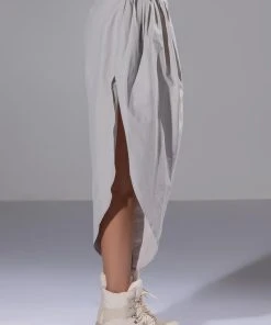 TRE CHIC CROPPED OVERSIZED PANTS -akira shop tre chic cropped oversized pants light grey 6 6