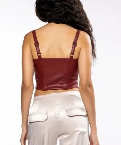 TRUE LOVE ZIP UP STRUCTURED TANK TOP IN RED -akira shop true love zip up structured tank top in red red 5 5