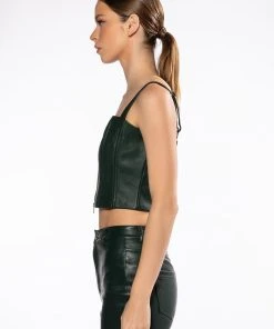 TRUE LOVE ZIP UP STRUCTURED TANK TOP -akira shop true love zip up structured tank top green 5 5 c1 c1 c1