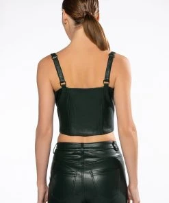 TRUE LOVE ZIP UP STRUCTURED TANK TOP -akira shop true love zip up structured tank top green 6 6 c1 c1 c1