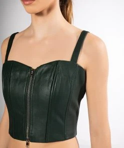 TRUE LOVE ZIP UP STRUCTURED TANK TOP -akira shop true love zip up structured tank top green 7 7 c1 c1 c1