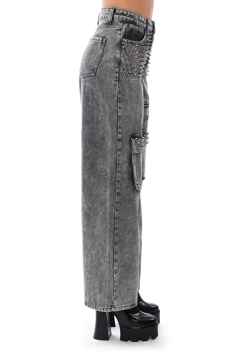 TURN IT UP STUD EMBELLISHED UTILITY JEANS 8 TURN IT UP STUD EMBELLISHED UTILITY JEANS - Image 6