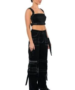 UP TO NO GOOD BAGGY FIT CARGO PANT 15 UP TO NO GOOD BAGGY FIT CARGO PANT -akira shop up to no good baggy fit cargo pant black 5 5