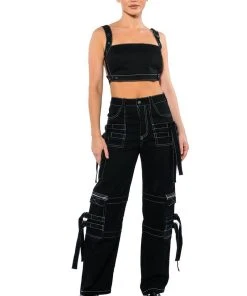 UP TO NO GOOD BAGGY FIT CARGO PANT 16 UP TO NO GOOD BAGGY FIT CARGO PANT -akira shop up to no good baggy fit cargo pant black 6 6