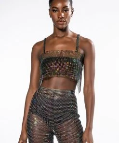 VANESSA RHINESTONE MESH BRALETTE -akira shop vanessa rhinestone mesh bralette black 4 4
