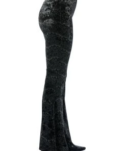 VELVETY SOFT HIGH RISE FLARE PANT 11 VELVETY SOFT HIGH RISE FLARE PANT -akira shop velvety soft high rise flare pant black olive 4 4