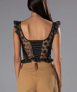 VEN AQUI LACE UP CORSET TOP -akira shop ven aqui lace up corset top black 6 6 c1