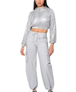 VENENO WIDE LEG CARGO PANTS 13 VENENO WIDE LEG CARGO PANTS -akira shop veneno wide leg cargo pants grey 3 3