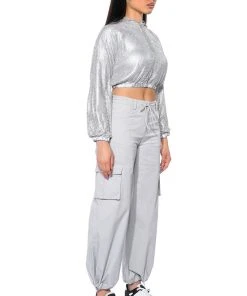 VENENO WIDE LEG CARGO PANTS 14 VENENO WIDE LEG CARGO PANTS -akira shop veneno wide leg cargo pants grey 4 4