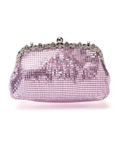 WALK IT OUT HIGH SHINE EMBELLISHED CHAINMAIL CLUTCH