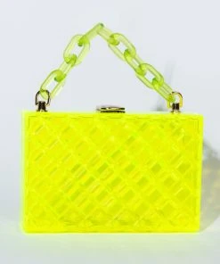 WE SEE EACH OTHER LIGHT GREEN CLUTCH BAG
