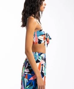 WHOLE LOTTA LOVIN SATIN TIE FRONT BRALETTE 12 WHOLE LOTTA LOVIN SATIN TIE FRONT BRALETTE -akira shop whole lotta lovin satin tie front bralette blue multi 4 4