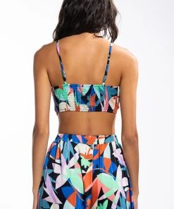 WHOLE LOTTA LOVIN SATIN TIE FRONT BRALETTE 13 WHOLE LOTTA LOVIN SATIN TIE FRONT BRALETTE -akira shop whole lotta lovin satin tie front bralette blue multi 5 5