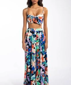 WHOLE LOTTA LOVIN SATIN TIE FRONT BRALETTE 15 WHOLE LOTTA LOVIN SATIN TIE FRONT BRALETTE -akira shop whole lotta lovin satin tie front bralette blue multi 7 7