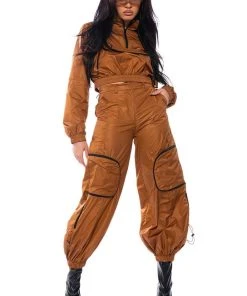 WISHFUL THINKING LIGHTWEIGHT CARGO PANT -akira shop wishful thinking lightweight cargo pant brown 3 3