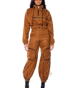 WISHFUL THINKING LIGHTWEIGHT CARGO PANT -akira shop wishful thinking lightweight cargo pant brown 4 4