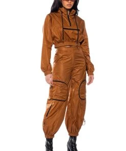 WISHFUL THINKING LIGHTWEIGHT CARGO PANT -akira shop wishful thinking lightweight cargo pant brown 5 5