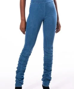 X.O HIGH RISE STACKED DENIM -akira shop xo high rise stacked denim medium blue denim 1 1 c1 c1
