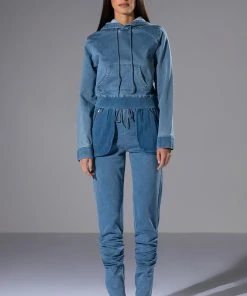 YOU OUGHTA KNOW DENIM JOGGER -akira shop you oughta know denim jogger medium blue denim 3 3 c1