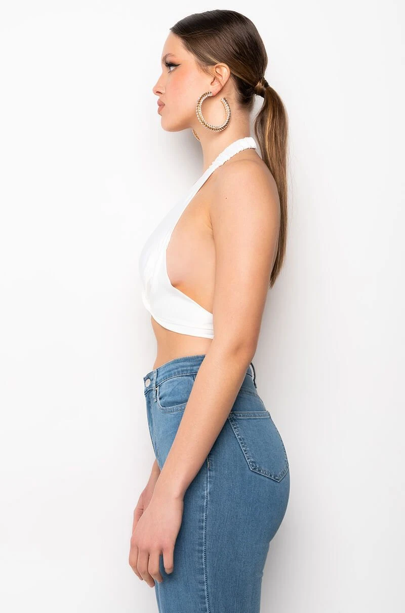 YOUR PLACE OR MINE SATIN HALTER BRALETTE 6 YOUR PLACE OR MINE SATIN HALTER BRALETTE - Image 4