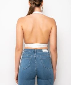 YOUR PLACE OR MINE SATIN HALTER BRALETTE 13 YOUR PLACE OR MINE SATIN HALTER BRALETTE -akira shop your place or mine satin halter bralette white 5 5