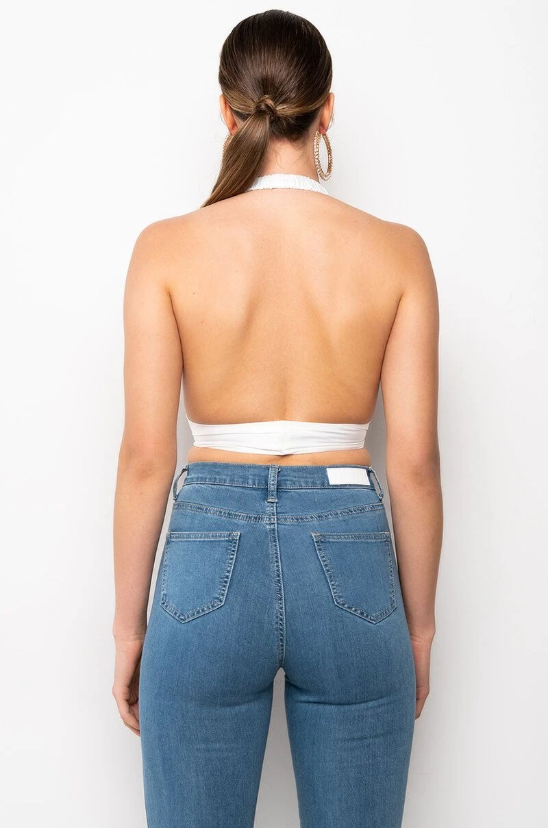 YOUR PLACE OR MINE SATIN HALTER BRALETTE 7 YOUR PLACE OR MINE SATIN HALTER BRALETTE - Image 5