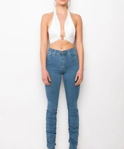 YOUR PLACE OR MINE SATIN HALTER BRALETTE 15 YOUR PLACE OR MINE SATIN HALTER BRALETTE -akira shop your place or mine satin halter bralette white 7 7