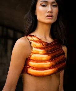 ZENON SLEEVELESS TEXTURED CROP TOP -akira shop zenon sleeveless textured crop top rust 3 3