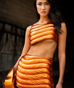 ZENON SLEEVELESS TEXTURED CROP TOP -akira shop zenon sleeveless textured crop top rust 4 4